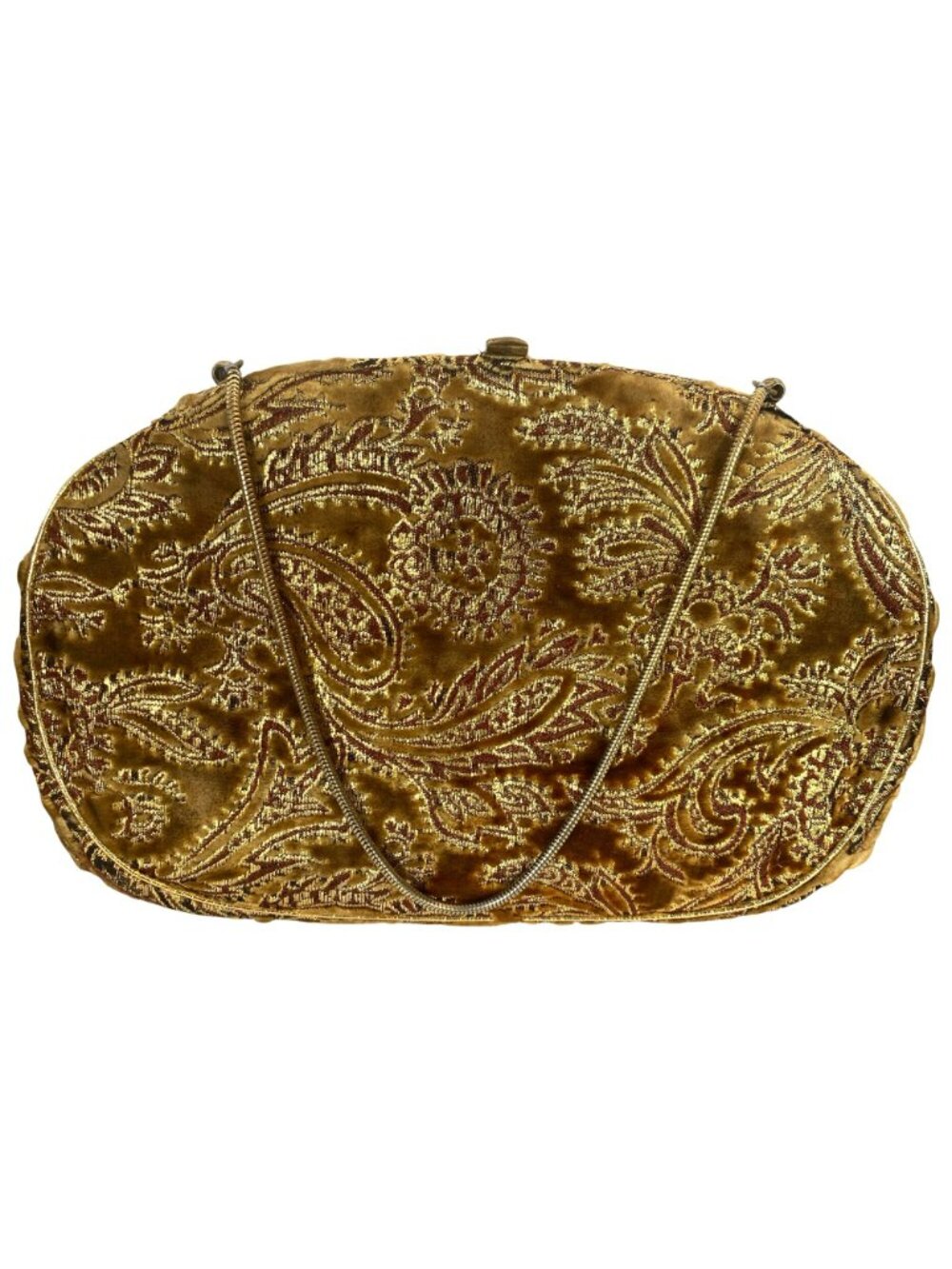 Vintage Gold Brocade Purse Clutch Evening Bag Handbag Coin Purse MCM 50s 60s - Picture 2 of 7